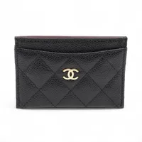 シャネル ボーイシャネル キャビアスキン カードケース ブラック