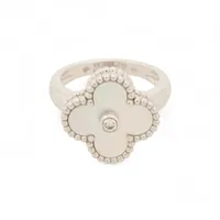 シャネル カメリア ダイヤ リング 750(WG) 4.4g 48 J2579 サイズ直し