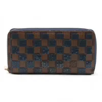 ヴィトン ダミエパイエット ジッピーウォレット N63172 ブラウン×ブルー ラウンドジップウォレット 2013年春夏コレクション限定