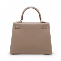 エルメス ケリー25 セリエ ヴォーエプソン エトゥープ シルバー金具 K