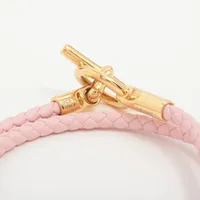 エルメス グレナン ドゥブルトゥール ブレスレット レザー ゴールド
