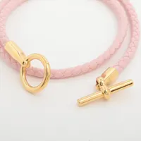 エルメス グレナン ドゥブルトゥール ブレスレット レザー ゴールド