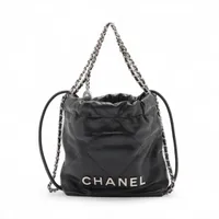 CHANEL22 チェーンショルダーミニ　ブラック　シルバー金具 シャネル シャネル22 ミニ シャイニーカーフスキン チェーンショルダー