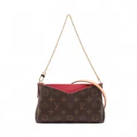 ヴィトン モノグラムxレザー パラスクラッチ M41638 ブラウンxレッド