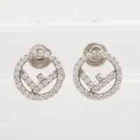 プラダ ピアス(両耳用) メタル×ラインストーン シルバー ペンダント