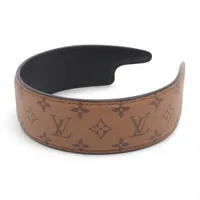 セリーヌ トリオンフ カチューシャ レザー×ファブリック ブラウン 千鳥