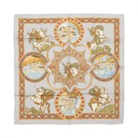 エルメス カレ90 スカーフ シルク ブルー Le CAVALIER A LA TROMPETTE