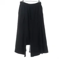 ワイズ ウール×リネン スカート 1 レディース ブラック  YT-P05-100 シミ有 スレ有