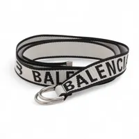 バレンシアガ ダブルDリング ベルト GP×ファブリック ホワイト×ブラック