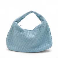 ボッテガヴェネタ ホーボー レザー ショルダーバッグ ブルー