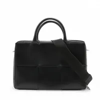 ボッテガヴェネタ マキシイントレチャート ザ アルコ レザー 2WAYビジネスバッグ ブラック