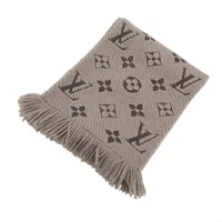 ヴィトン 413287 エシャルプロゴマニア マフラー ウール×シルク グレー