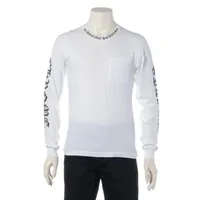 クロムハーツ ロングTシャツ コットン ホワイト サイズS ネックロゴ