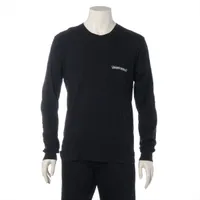 クロムハーツ スクロールラベル ロングTシャツ コットン ブラック サイズM USA 保存臭 変色 プリント割れ有