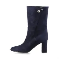 クリスチャンディオール スエード ショートブーツ 36 レディース ネイビー MD0416 CDボタン 袋付 アウトレット品