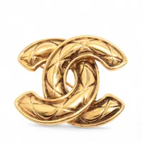 シャネル ココマーク マトラッセ 1153 ブローチ GP ゴールド