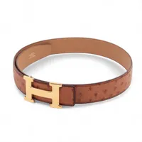 エルメス Hベルト □B:1998年 ベルト 70 オーストリッチ ブラウン