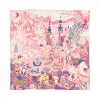 エルメス カレジェアン Cosmographia Universalis 宇宙誌 ストール カシミヤ×シルク ピンク