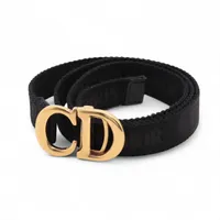 ディオール CDロゴ ベルト ナイロン ブラック×ゴールド