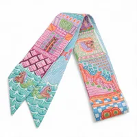 エルメス ツイリー En Liberte 自由に スカーフ シルク ブルー