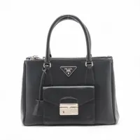 イヴサンローラン モンバサ レザー ハンドバッグ ブラック A2861493