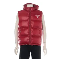 プラダ 21年 ナイロン ダウンベスト 52 メンズ ブラック 三角プレート