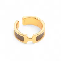 エルメス オランプ GM イヤーカフ GP×レザー エトゥープ