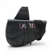 ディオール サドルバッグ レザー ボディバッグ ブラック