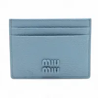 ミュウミュウ 5MC076 レザー カードケース ブルー