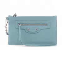 バレンシアガ レザー ポーチ ブルー 655248