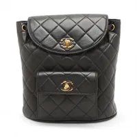 シャネル マトラッセ ラムスキン チェーンリュック ブラック ゴールド金具 3番台