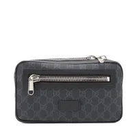 グッチ GGスプリーム PVCxレザー ボディバッグ ブラック 474293