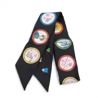 エルメス ツイリー ティータイム Tea Time スカーフ シルク ブラック