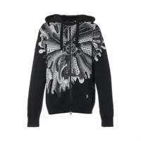 ヴィトン×草間彌生 23SS ウール×ナイロン パーカー L メンズ ブラック