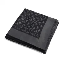 ヴィトン 401910 ショールモノグラムシャイン ストール ウール×シルク×メタル ブラック×シルバー