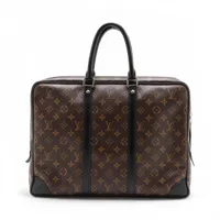 ヴィトン モノグラムマカサー ポルトドキュマンヴォワヤージュ M40225 ブラウンxブラック