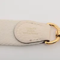 エルメス ショルダーストラップ キャンバス×レザー アイボリー
