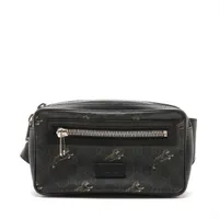 グッチ GGスプリーム PVCxレザー ボディバッグ ブラックxイエロー 474293