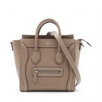 セリーヌ ラゲージ ミニショッパー レザー×ハラコ ハンドバッグ