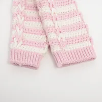 Miu Miu Arm warmers Wool pink x ivory MMZ331 Crochet A4299646｜Pre