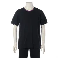 クロムハーツ Tシャツ コットン ブラック×パープル サイズL ネックロゴ フレグランス臭