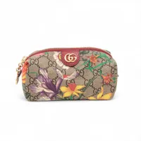 グッチ GGフローラ 548394 PVC ポーチ ベージュ 底面下部剥げ有