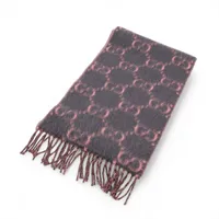 グッチ GG マフラー ウール×アルパカ ピンク