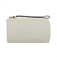 ロエベ ロゴ レザー ラウンドジップウォレット ホワイト L字ファスナー