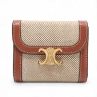 セリーヌ トリオンフ スモールフラップウォレット キャンバス×レザー