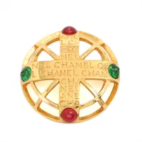 シャネル ロゴ ブローチ GP ゴールド
