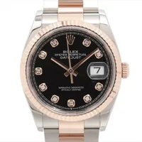 ロレックス デイトジャスト36 126231G PG×SS PG×SS AT ブラック文字盤 オイスターブレスレット
