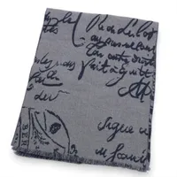 ベルルッティ カリグラフィ マフラー ウール ネイビー×グレー