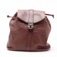 シャネル ココマーク ラムスキン バックパック ブラウン ブラック金具 5番台