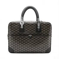 ゴヤール アンバサードMM PVCxレザー ハンドバッグ ブラック